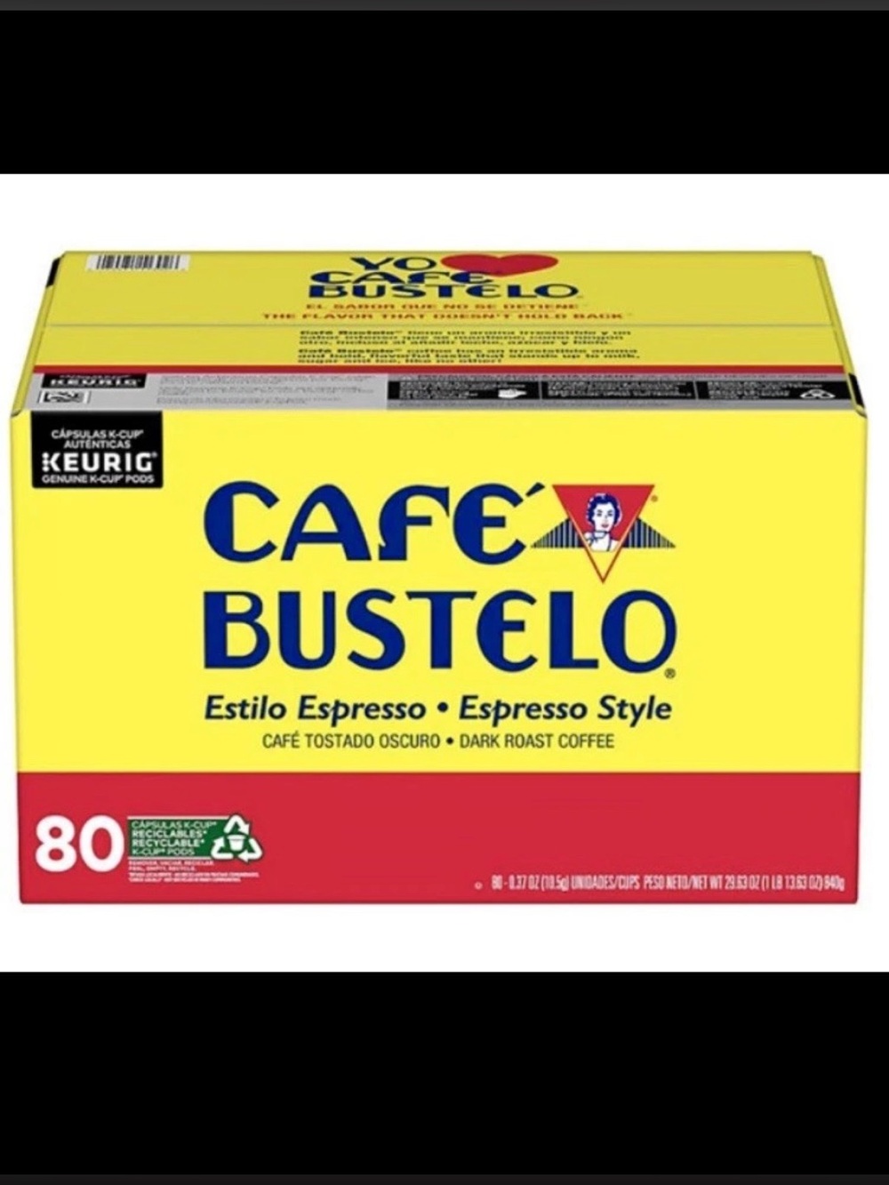Café Bustelo Coffee Espresso Style K-Cups, Dark Roast, 80 ct. New Coffee